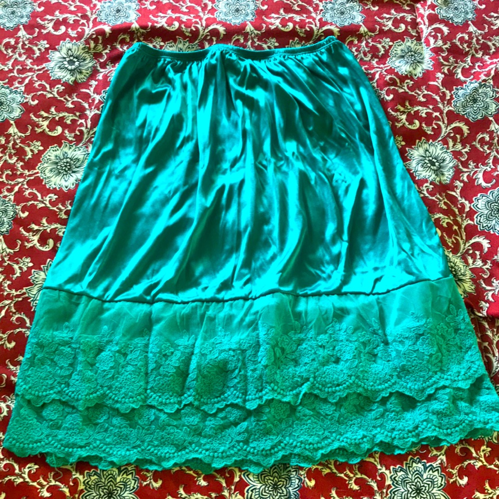Turquoise Lacey slip